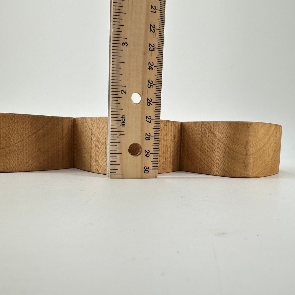 Handcrafted Triple Heart Wooden Taper Candle Holder Rustic Primitive Decor - Picture 9 of 9